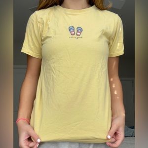 Wonderful yellow Life is good tee!